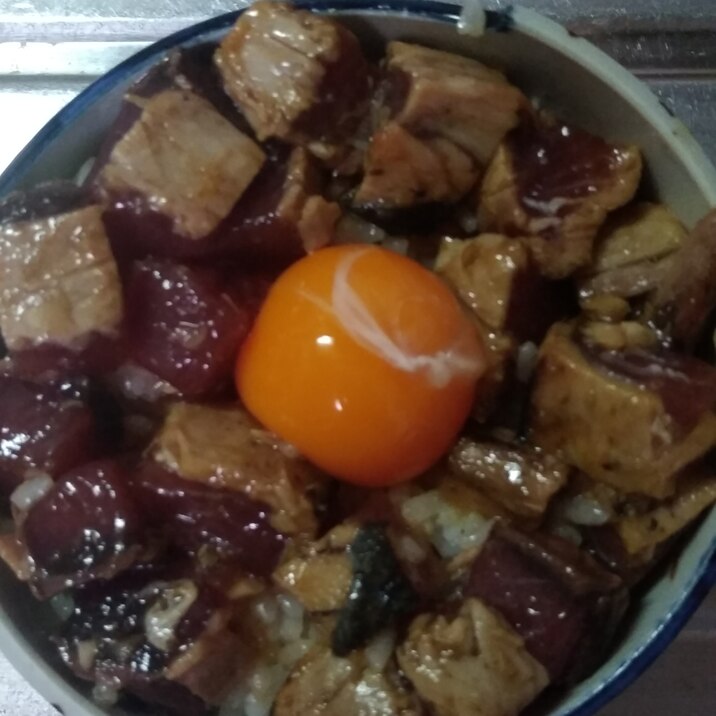 鰹のタタキで♪ユッケ風丼